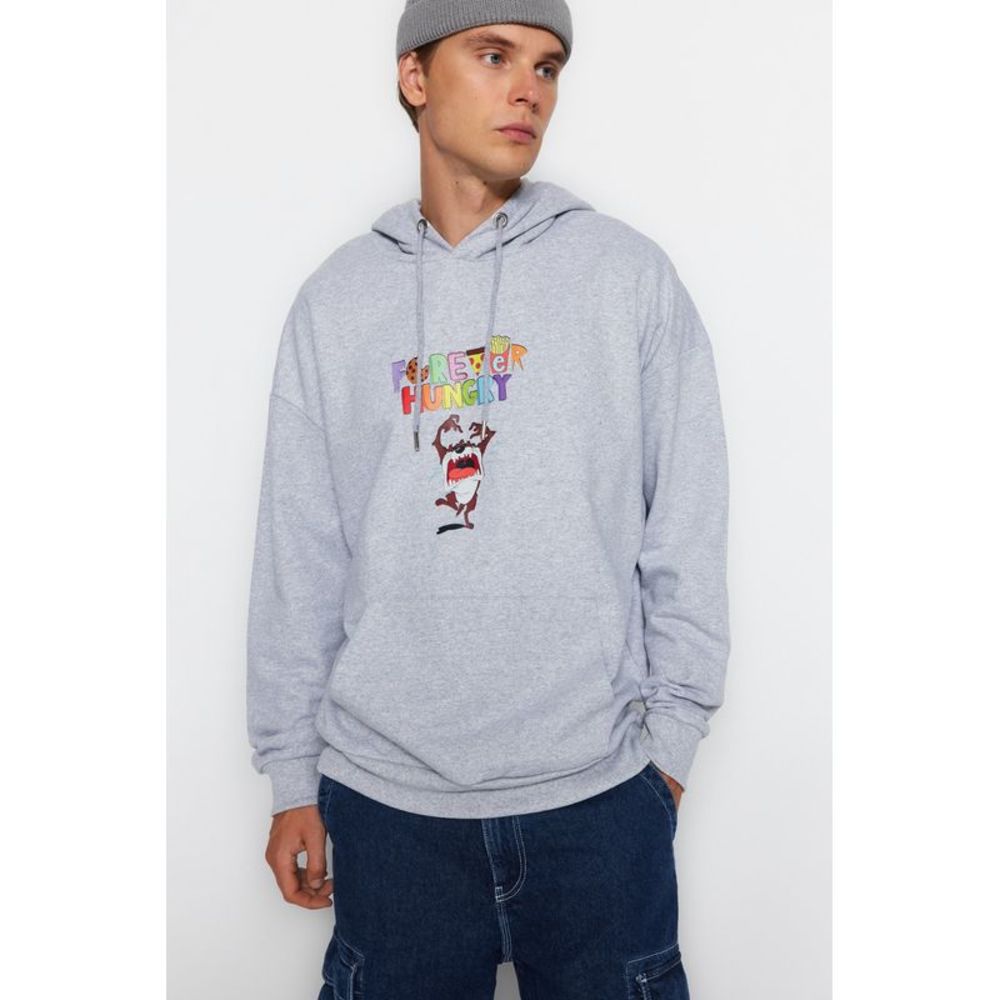 NWT Trendyol Men Oversize Hood Woven Sweatshirt
